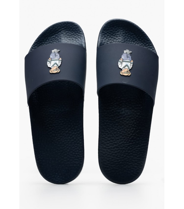 Men Flip Flops & Sandals Polo.Slide Blue Rubber Ralph Lauren