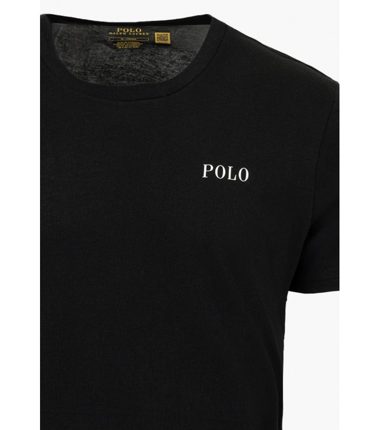 Ανδρικές Μπλούζες Sleep.Top Μαύρο Βαμβάκι Ralph Lauren