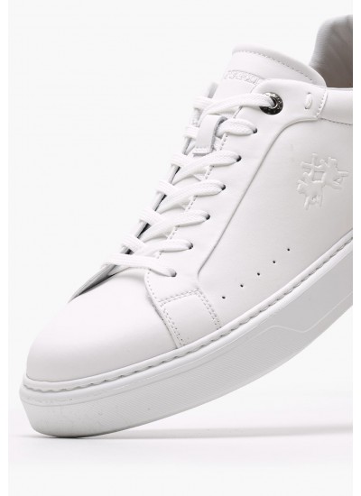 Men Casual Shoes 251001 White Leather La Martina