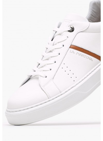 Men Casual Shoes 251003 White Leather La Martina