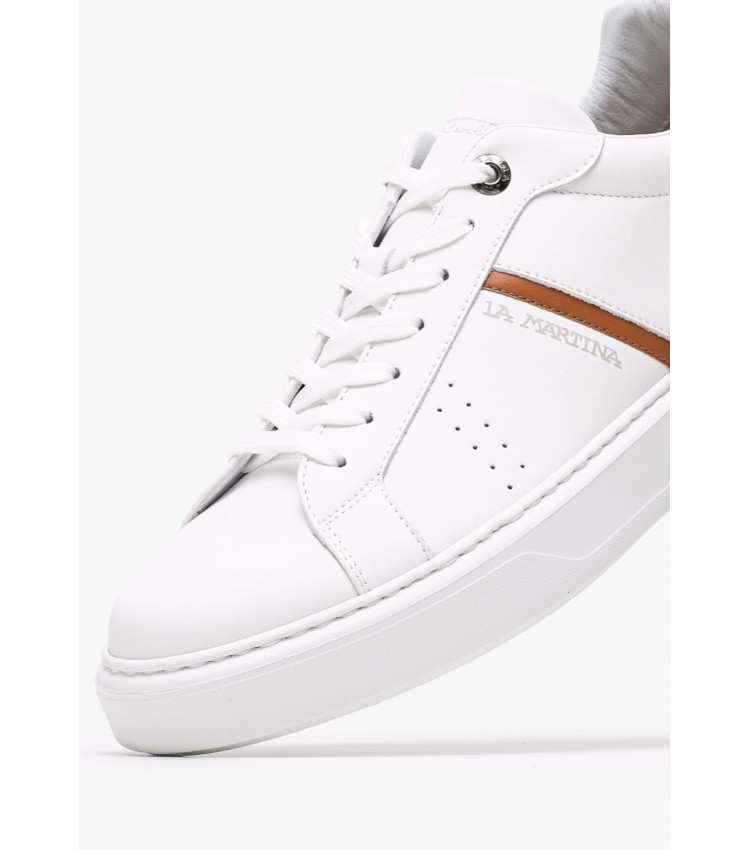 Men Casual Shoes 251003 White Leather La Martina