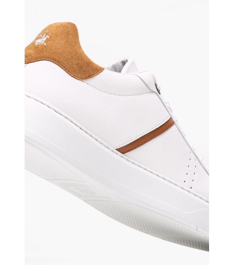 Men Casual Shoes 251003 White Leather La Martina