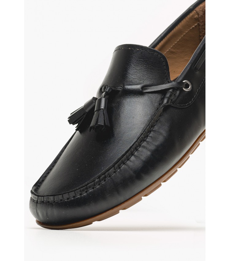 Men Moccasins 251061 Black Leather La Martina