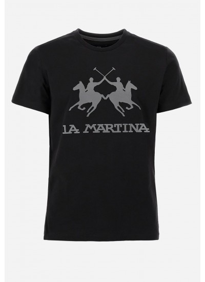 Men T-Shirts Lg.Jersey.Ss Black Cotton La Martina