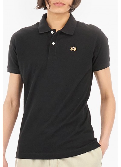 Men T-Shirts Polo.Str Black Cotton La Martina