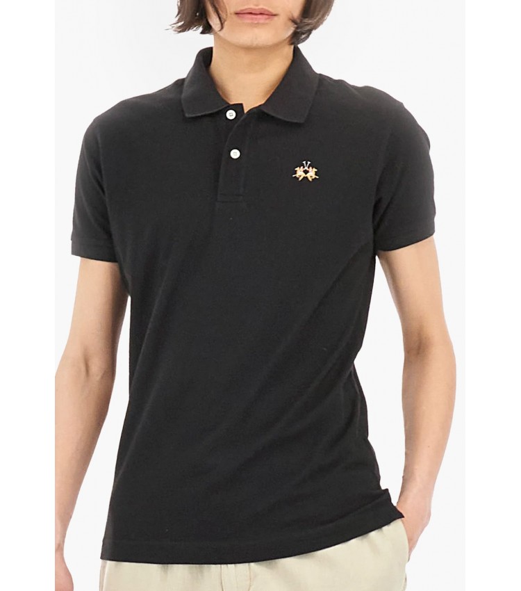 Men T-Shirts Polo.Str Black Cotton La Martina