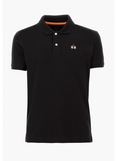 Men T-Shirts Polo.Str Black Cotton La Martina