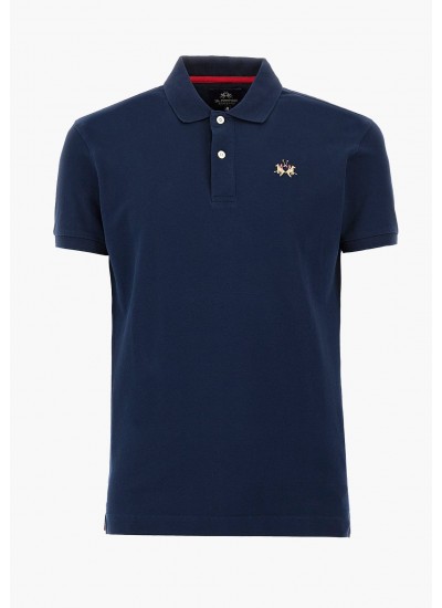 Men T-Shirts Polo.Str DarkBlue Cotton La Martina