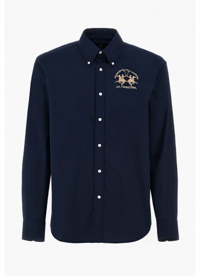 Men Shirts Raf DarkBlue Cotton La Martina