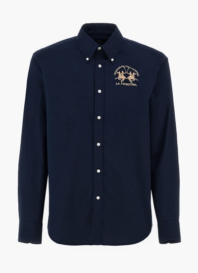 Ανδρικά Πουκάμισα Oxford.Shirt Μπλέ Ανοιχτό Βαμβάκι GANT