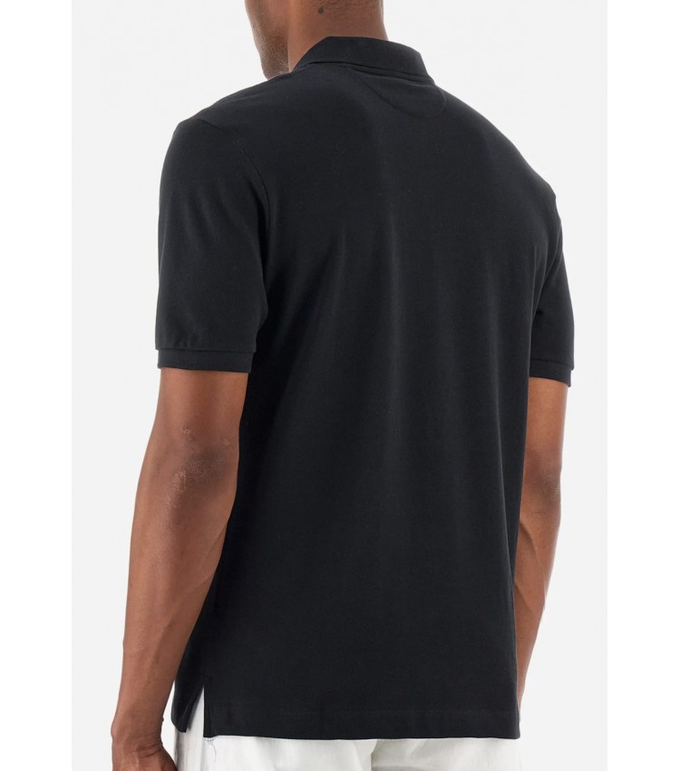 Men T-Shirts Small.Jersey,Polo Black Cotton La Martina