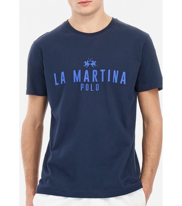 Men T-Shirts Ss.Shirt.Jersey DarkBlue Cotton La Martina