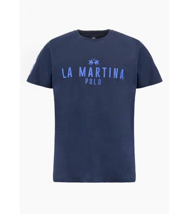 Men T-Shirts Ss.Shirt.Jersey DarkBlue Cotton La Martina