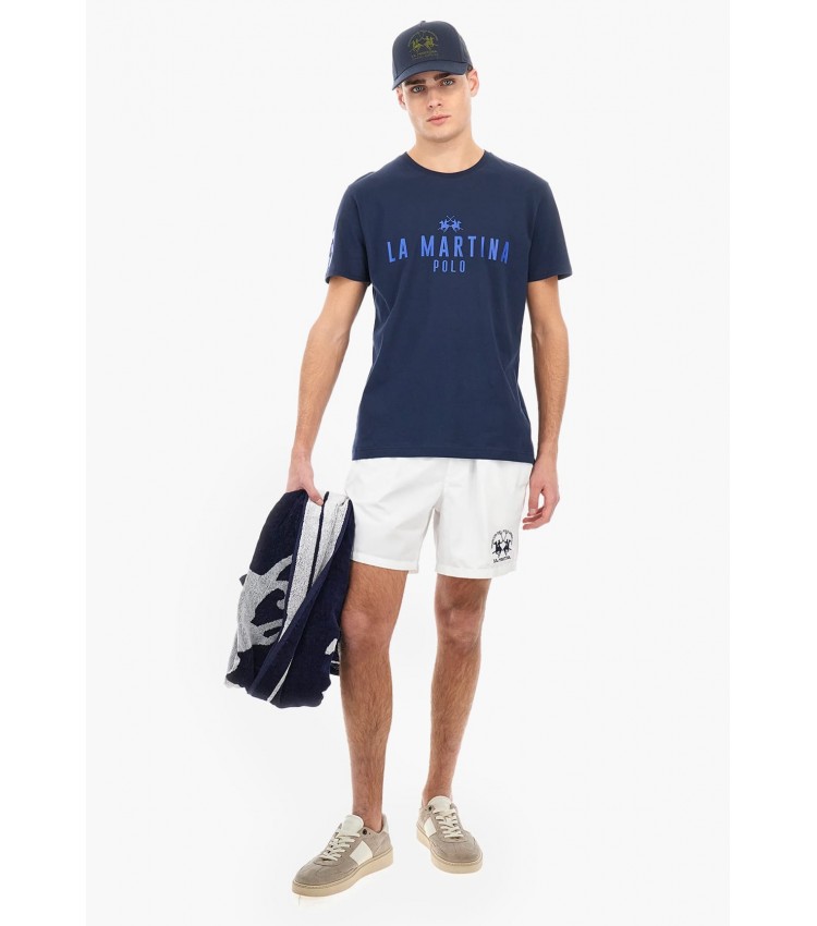 Men T-Shirts Ss.Shirt.Jersey DarkBlue Cotton La Martina