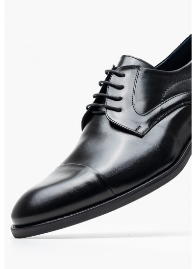 Men Shoes 1510 Black Leather Damiani