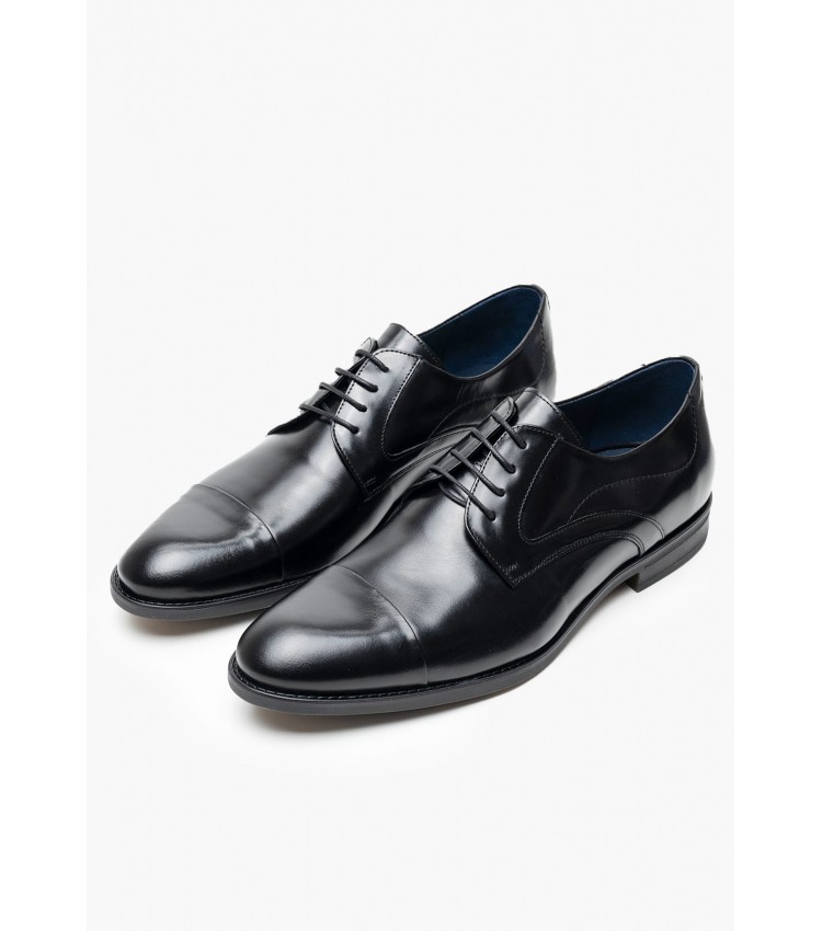 Men Shoes 1510 Black Leather Damiani