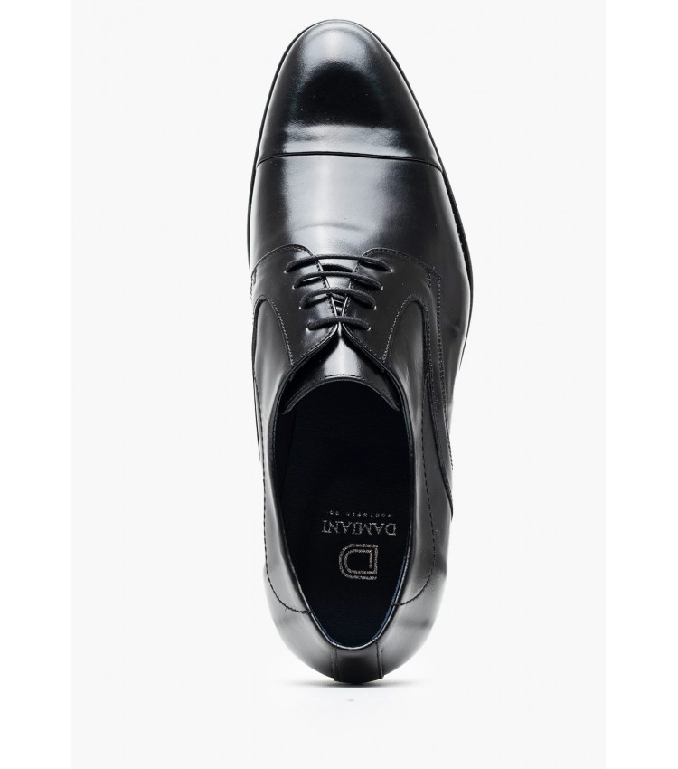 Men Shoes 1510 Black Leather Damiani