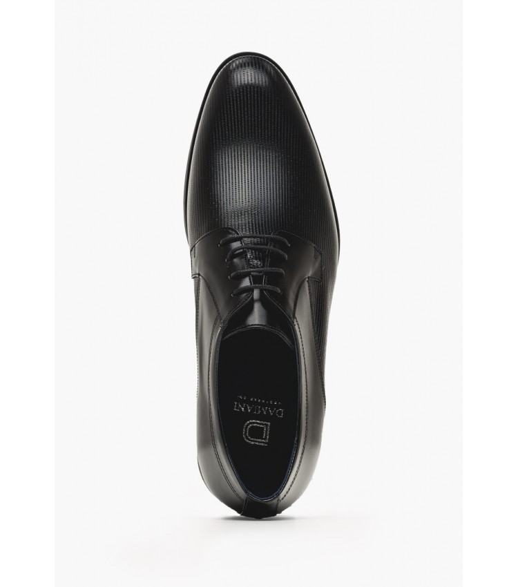 Men Shoes 1512 Black Leather Damiani