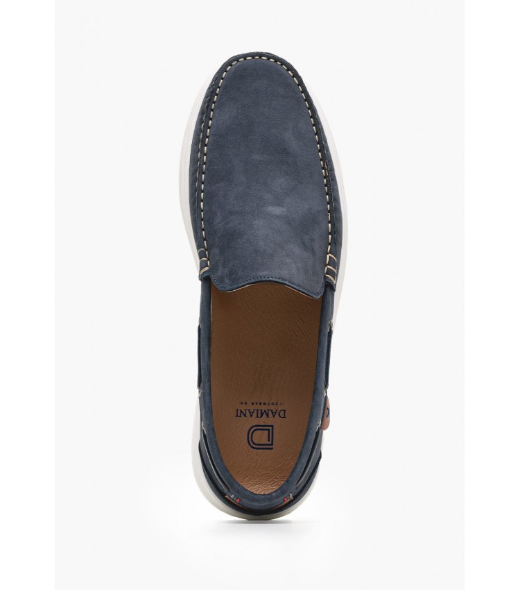 Men Moccasins from the Damiani brand 4500.Bs Blue Nubuck Leather ...