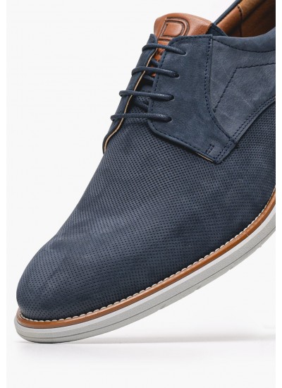 Men Shoes 5402 Blue Nubuck Leather Damiani