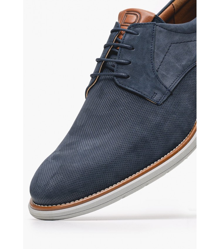 Men Shoes 5402 Blue Nubuck Leather Damiani