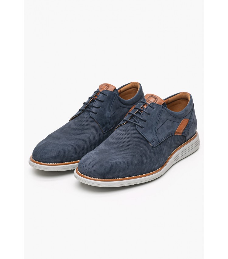 Men Shoes 5402 Blue Nubuck Leather Damiani