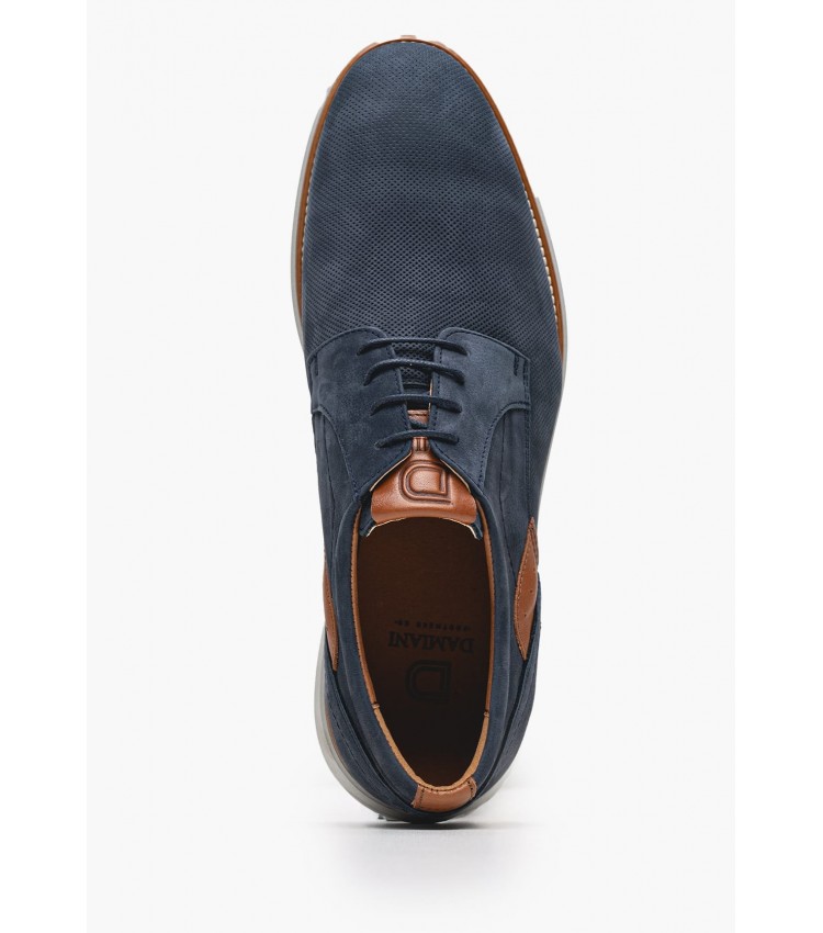 Men Shoes 5402 Blue Nubuck Leather Damiani