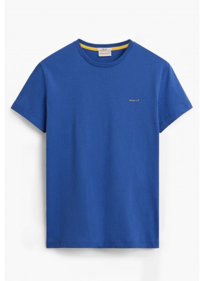 Men T-Shirts Con.Trast Blue Cotton GANT