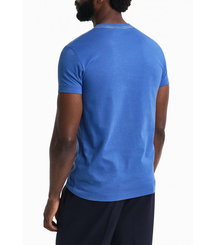 Men T-Shirts Con.Trast Blue Cotton GANT