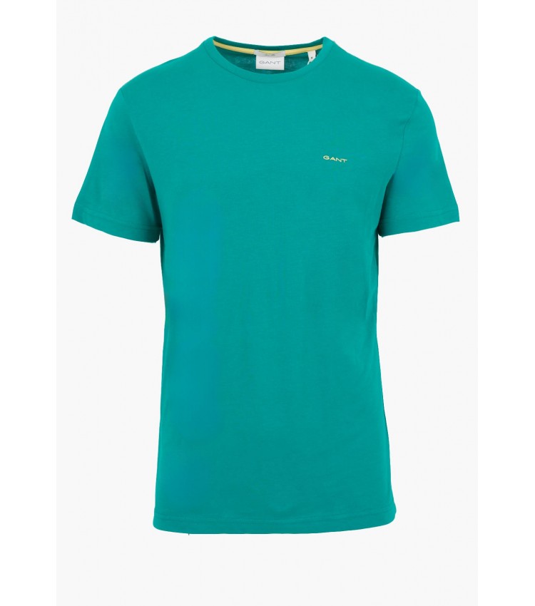 Men T-Shirts Con.Trast Green Cotton GANT