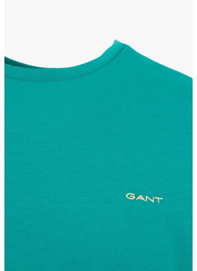 Men T-Shirts Con.Trast Green Cotton GANT