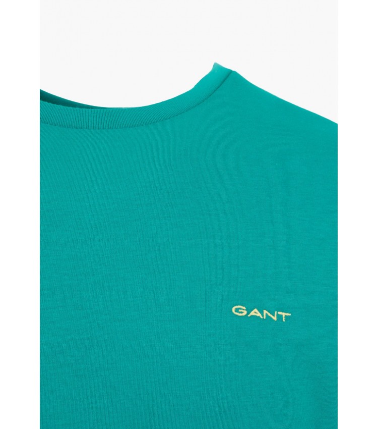 Men T-Shirts Con.Trast Green Cotton GANT