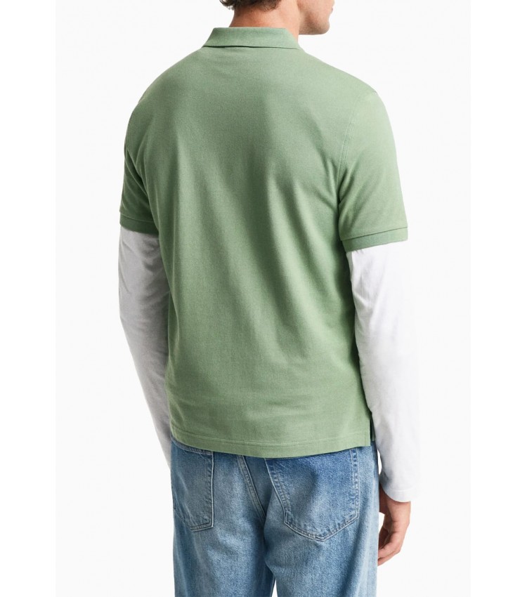 Men T-Shirts Polo.Original.M.2 Green Cotton GANT