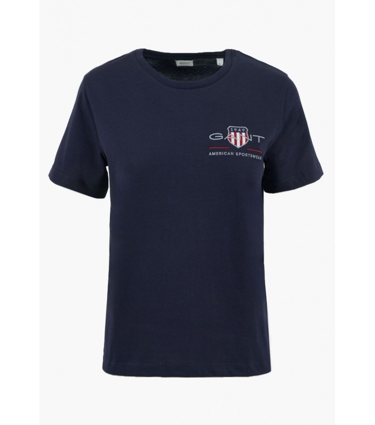 Women T-Shirts - Tops Reg.Archive DarkBlue Cotton GANT