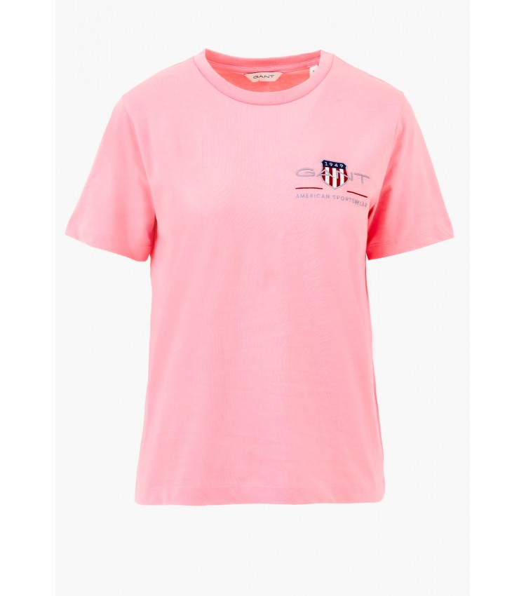 Women T-Shirts - Tops Reg.Archive Pink Cotton GANT