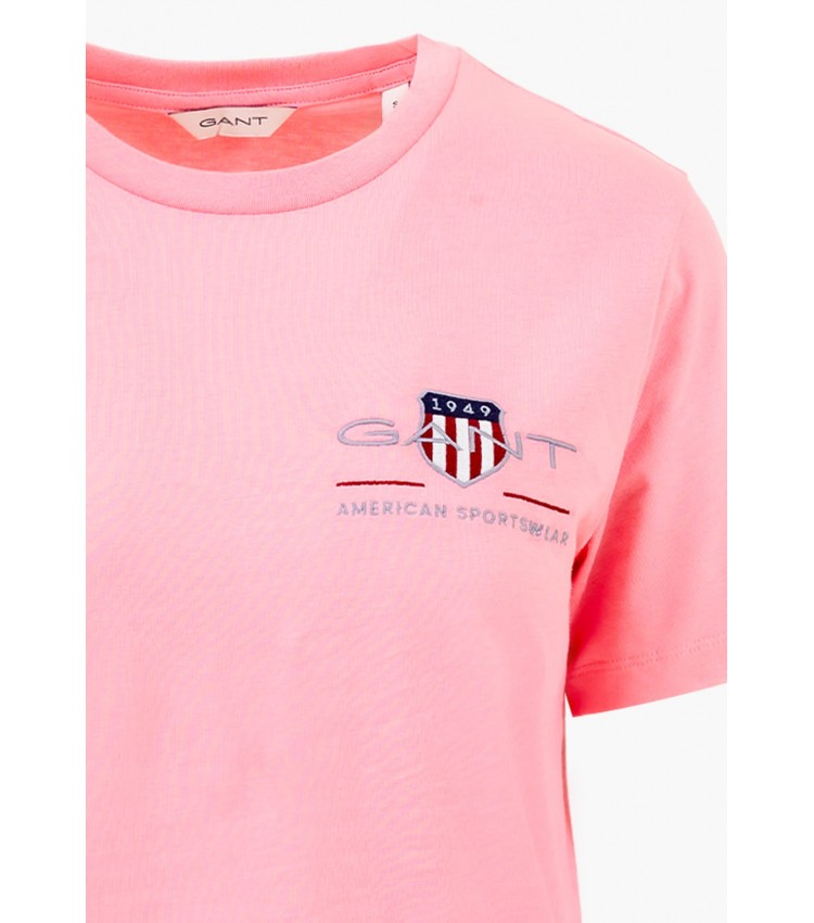 Women T-Shirts - Tops Reg.Archive Pink Cotton GANT