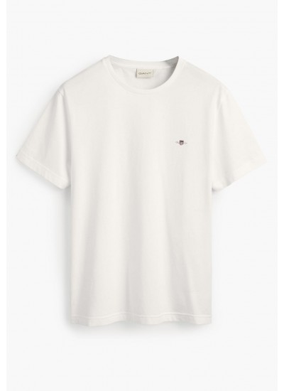 Men T-Shirts Reg.Ss White Cotton GANT