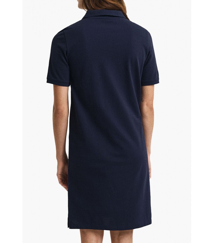 Women Dresses - Bodysuits Shield.Dress DarkBlue Cotton GANT