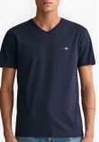 Men T-Shirts Shield.V DarkBlue Cotton GANT