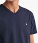 Men T-Shirts Shield.V DarkBlue Cotton GANT