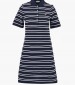 Γυναικεία Φορέματα - Ολόσωμες Φόρμες Stripe.Dress.Pique Σκούρο Μπλε Βαμβάκι GANT