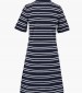 Γυναικεία Φορέματα - Ολόσωμες Φόρμες Stripe.Dress.Pique Σκούρο Μπλε Βαμβάκι GANT