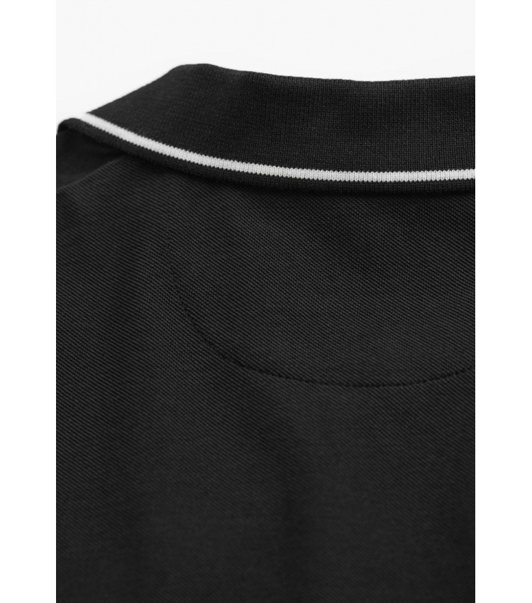 Men T-Shirts Tipping.Rugger Black Cotton GANT