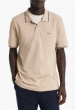 Men T-Shirts Tipping.Rugger Beige Cotton GANT