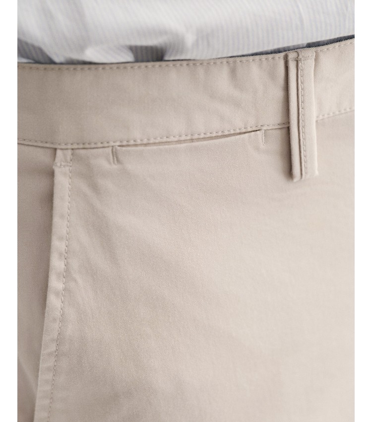 Ανδρικά Παντελόνια Twill.Chino Μπεζ Βαμβάκι GANT