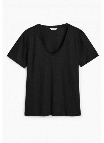 Women T-Shirts - Tops Vn.Shield Black Cotton GANT