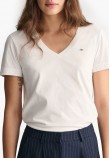 Women T-Shirts - Tops Vn.Shield White Cotton GANT