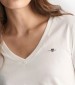 Women T-Shirts - Tops Vn.Shield White Cotton GANT