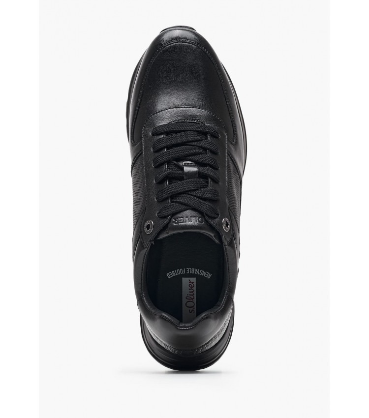 Men Casual Shoes 13650 Black Leather S.Oliver