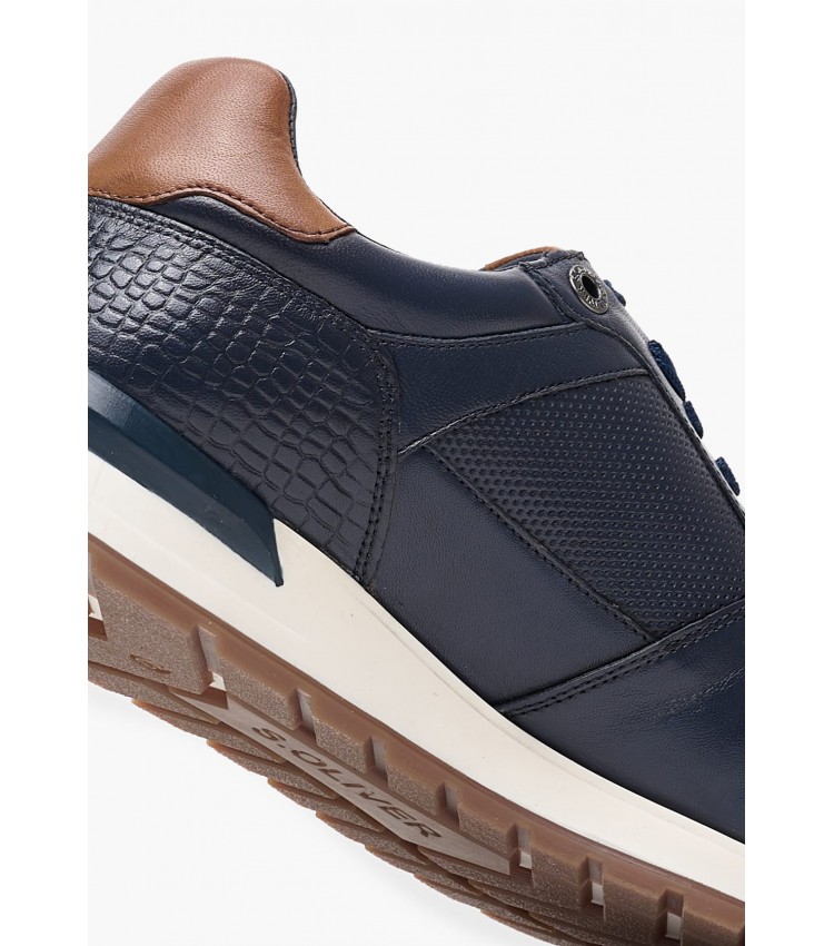 Men Casual Shoes 13650 Blue Leather S.Oliver